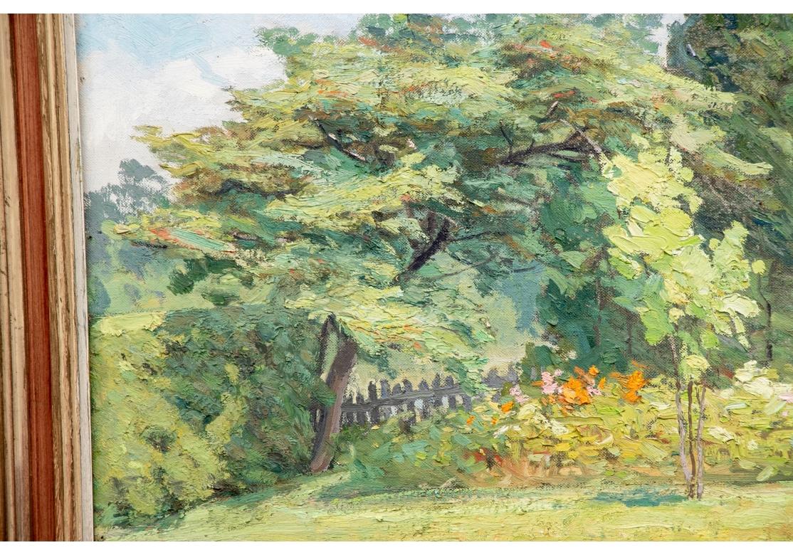 William Alexander Drake (Am., 1891-1979) Oil On Artist Board, Garden Landscape  For Sale 1