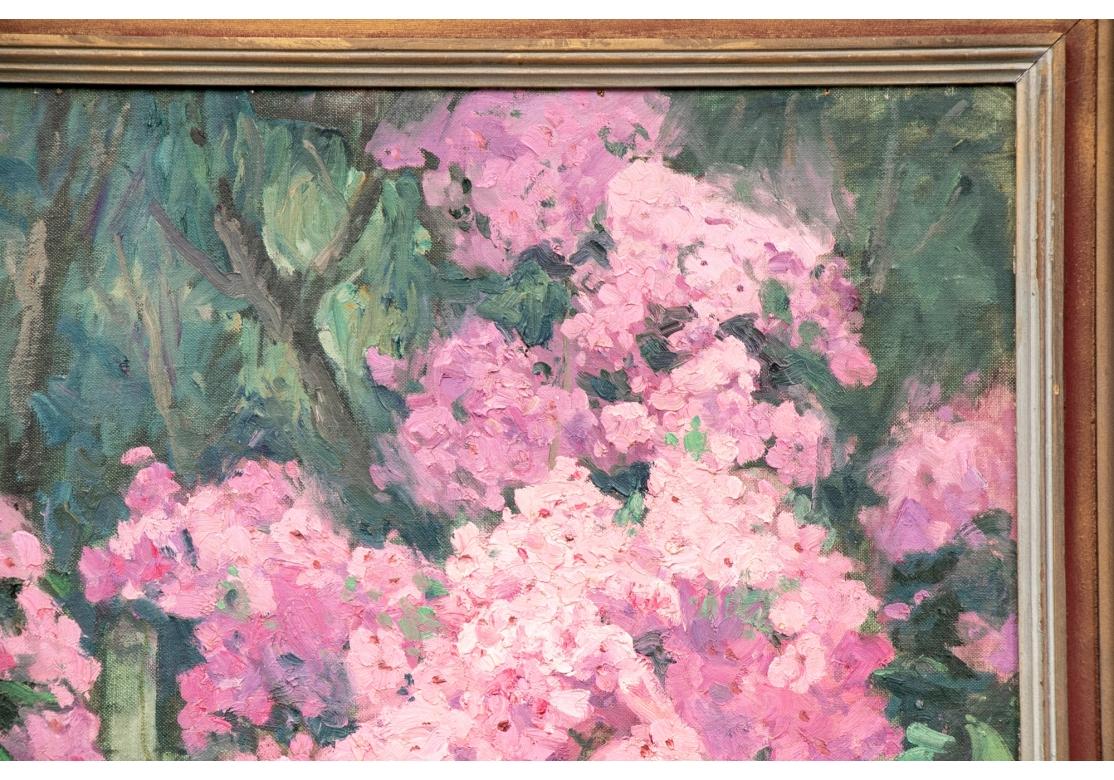 William Alexander Drake (Am., 1891-1979) Oil On Artist Board, Pink Floral Still  For Sale 1