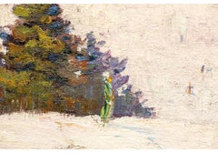 William Alexander Drake, Oil on Board, Country Winter Landscape