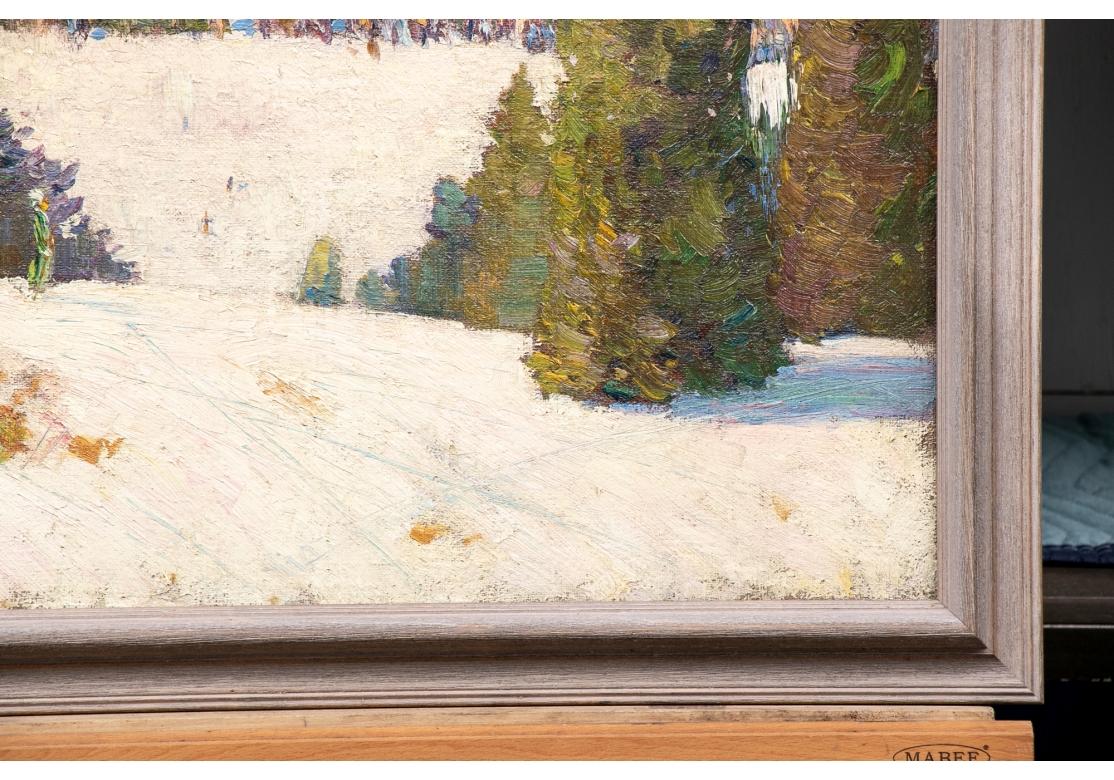 Rustique William Alexander Drake, huile sur panneau, paysage d'hiver champêtre en vente