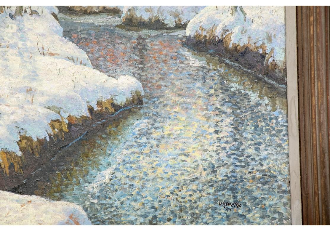Wood William Alexander Drake (Am., 1891-1979) Oil On Board, Forest Winter Landscape For Sale