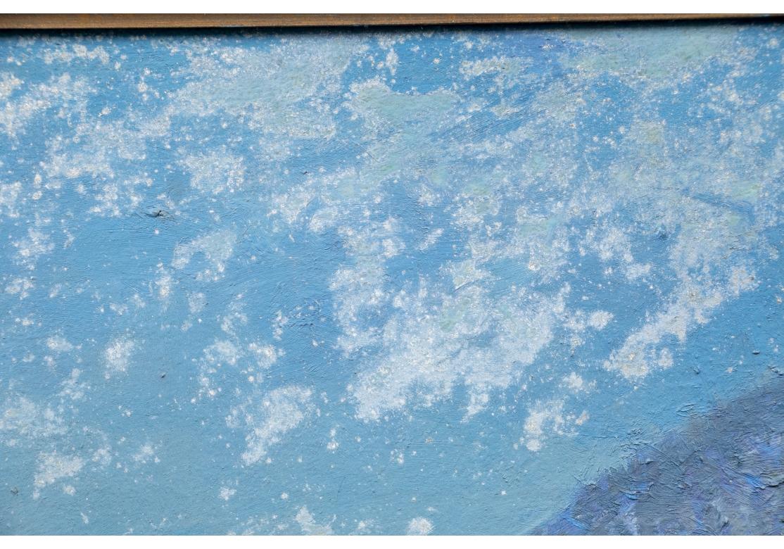William Alexander Drake (Am., 1891-1979) Oil On Board, Winter Landscape In Blue For Sale 2