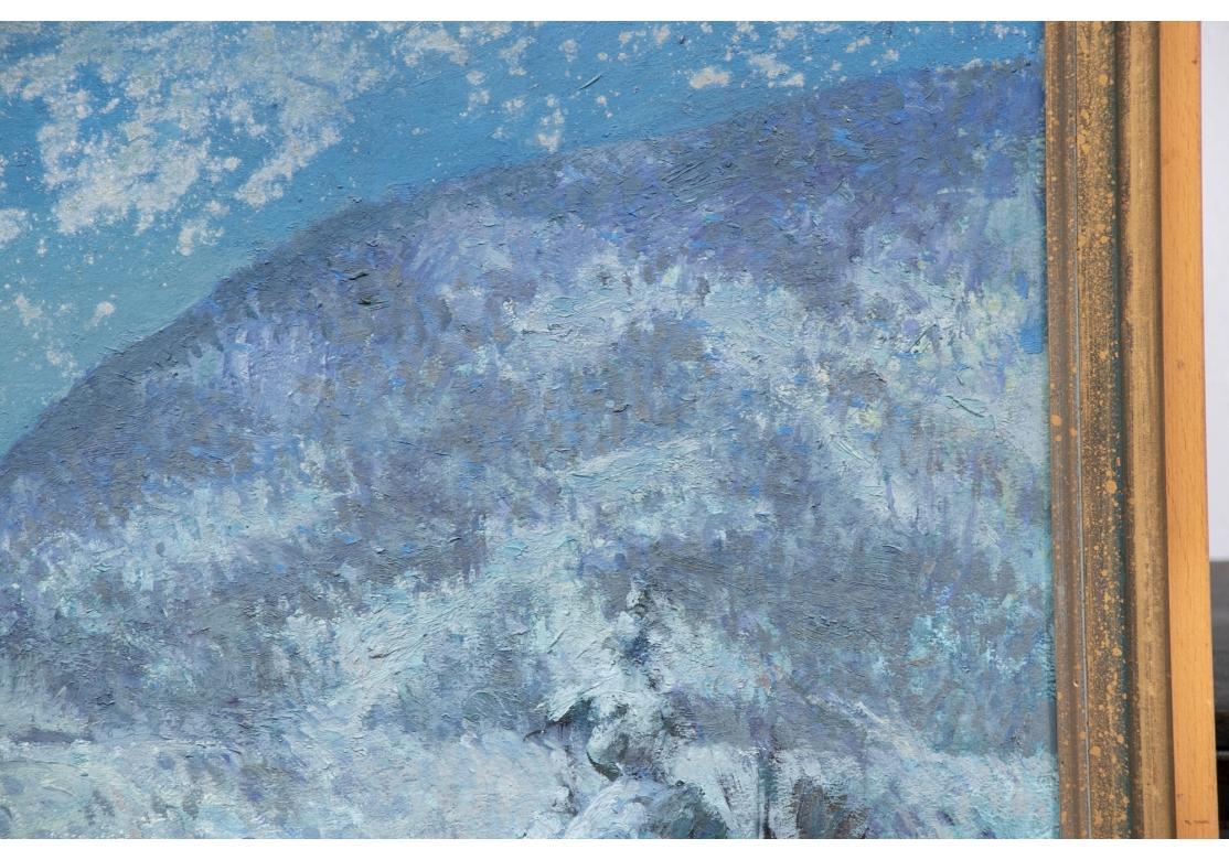 Other William Alexander Drake (Am., 1891-1979) Oil On Board, Winter Landscape In Blue For Sale