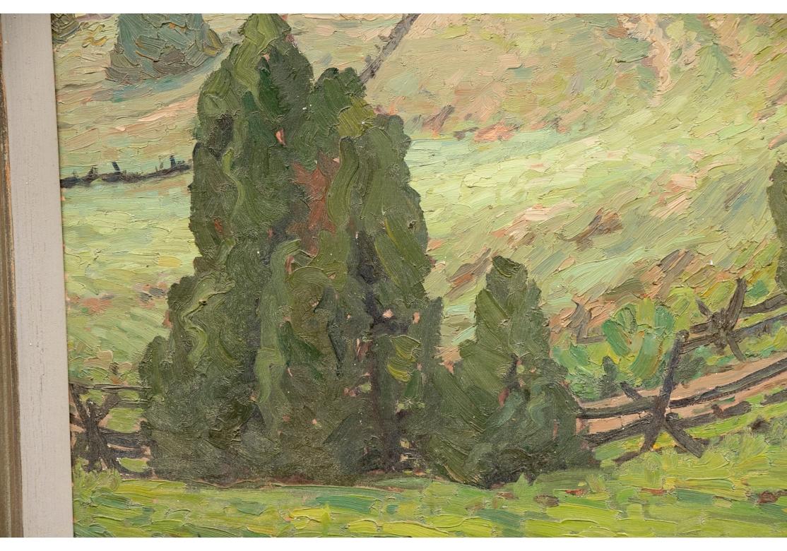 William Alexander Drake (Am., 1891-1979) Huile sur masonite, paysage champêtre en vente 2