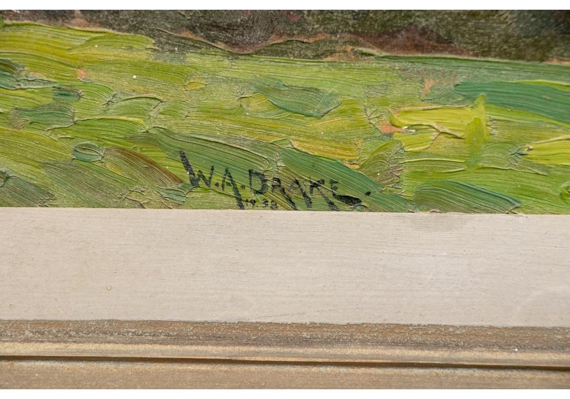 Doré William Alexander Drake (Am., 1891-1979) Huile sur masonite, paysage champêtre en vente