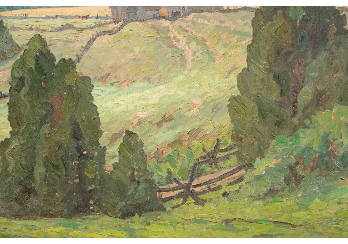 William Alexander Drake 'Am., 1891-1979' Oil on Masonite, Country Landscape In Good Condition For Sale In Bridgeport, CT