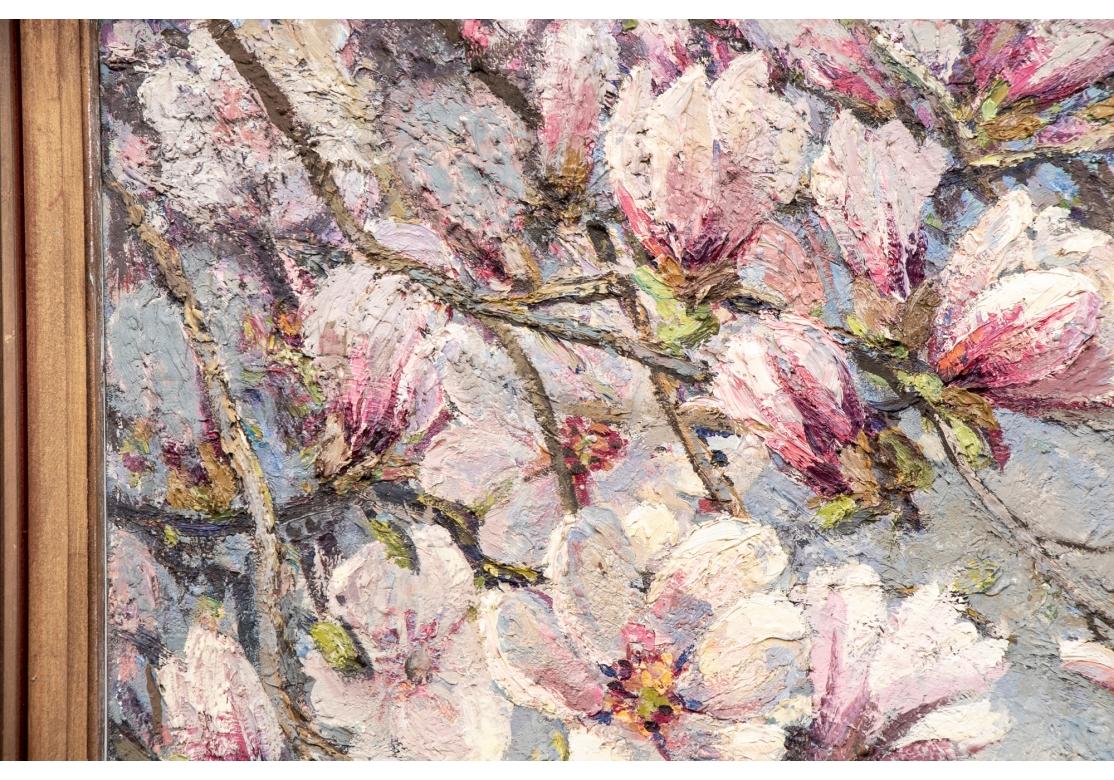 Adirondack William Alexander Drake (Am., 1891-1979) Oil On Masonite, Magnolia Tree In Bloom For Sale