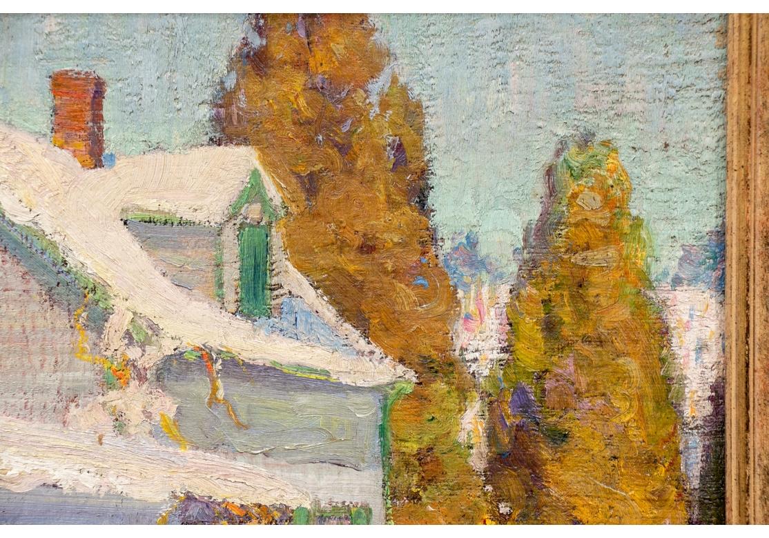 Gilt William Alexander Drake (Am., 1891-1979) OIl On Masonite Or Panel, House In Snow For Sale