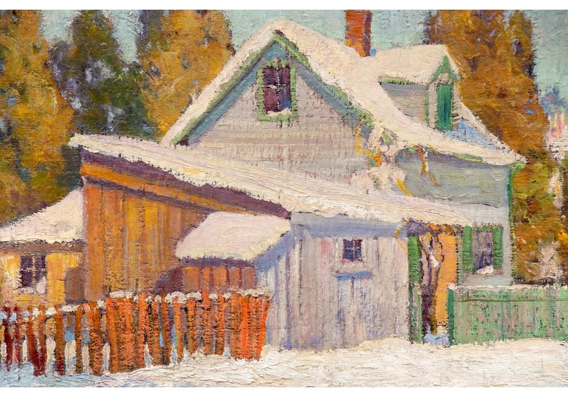 William Alexander Drake (Am., 1891-1979) OIl On Masonite Or Panel, House In Snow For Sale 2