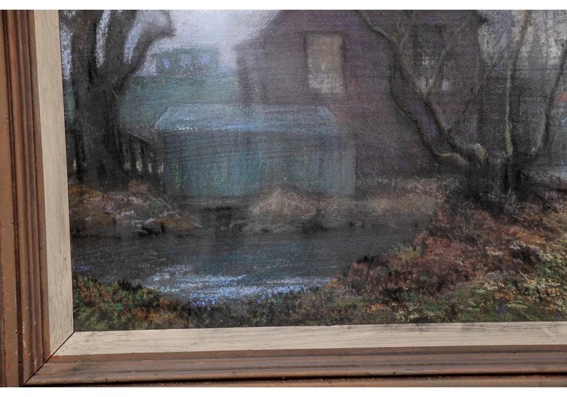 American Classical William Alexander Drake 'Am., 1891-1979' Pastel on Masonite, Gray House For Sale