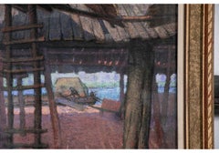 William Alexander Drake Pastel on Masonite, Sheds at the Water