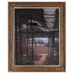 Used William Alexander Drake Pastel on Masonite, Sheds at the Water