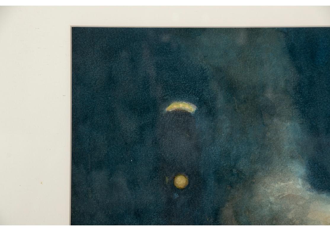 Wood William Alexander Drake 'Am., 1891-1979' Watercolor, Industrial Complex at Night For Sale