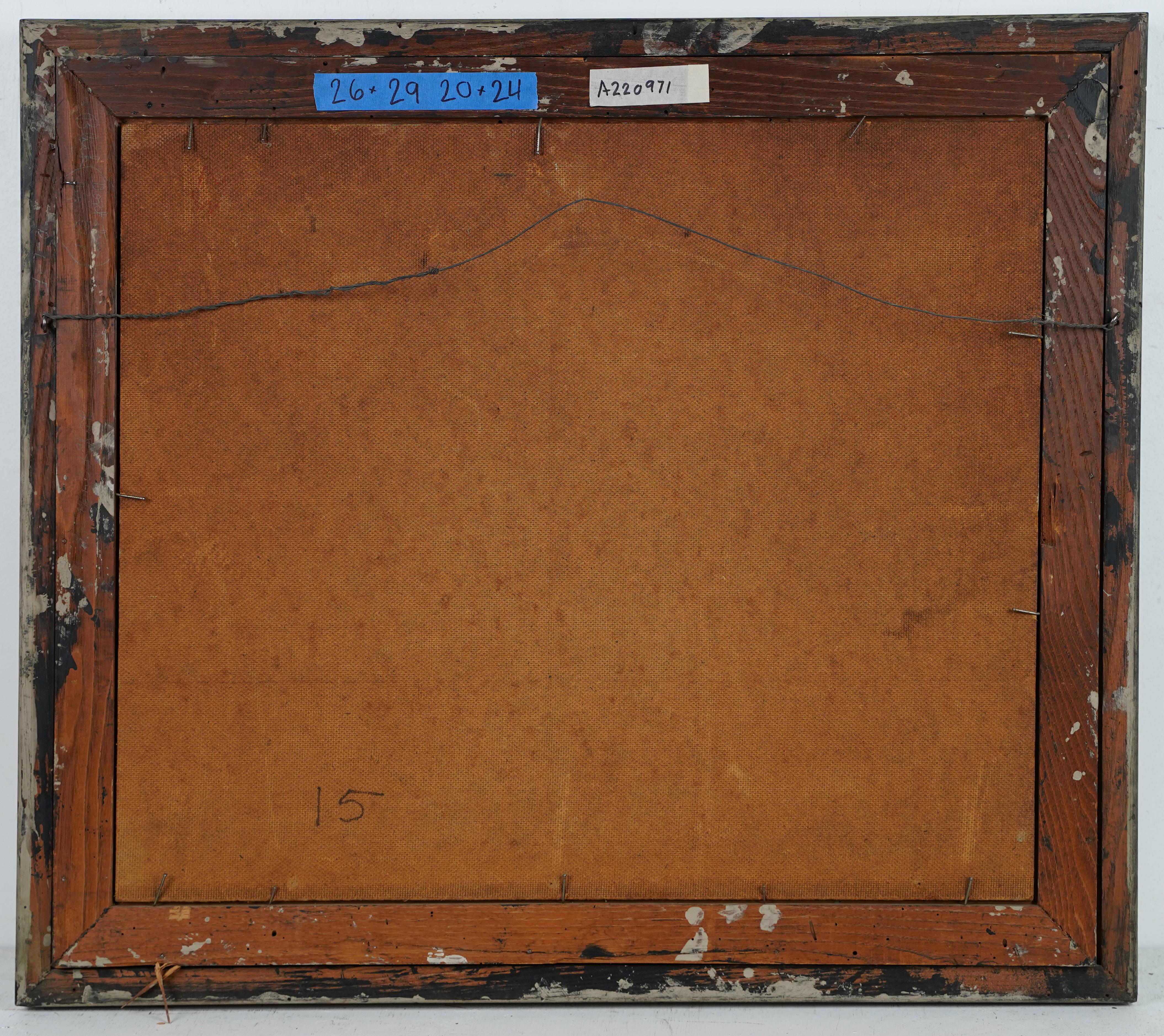 Vintage impressionist painting.  Oil board.  Nicely framed.  Image size, 24L x 20H.  Signed.

