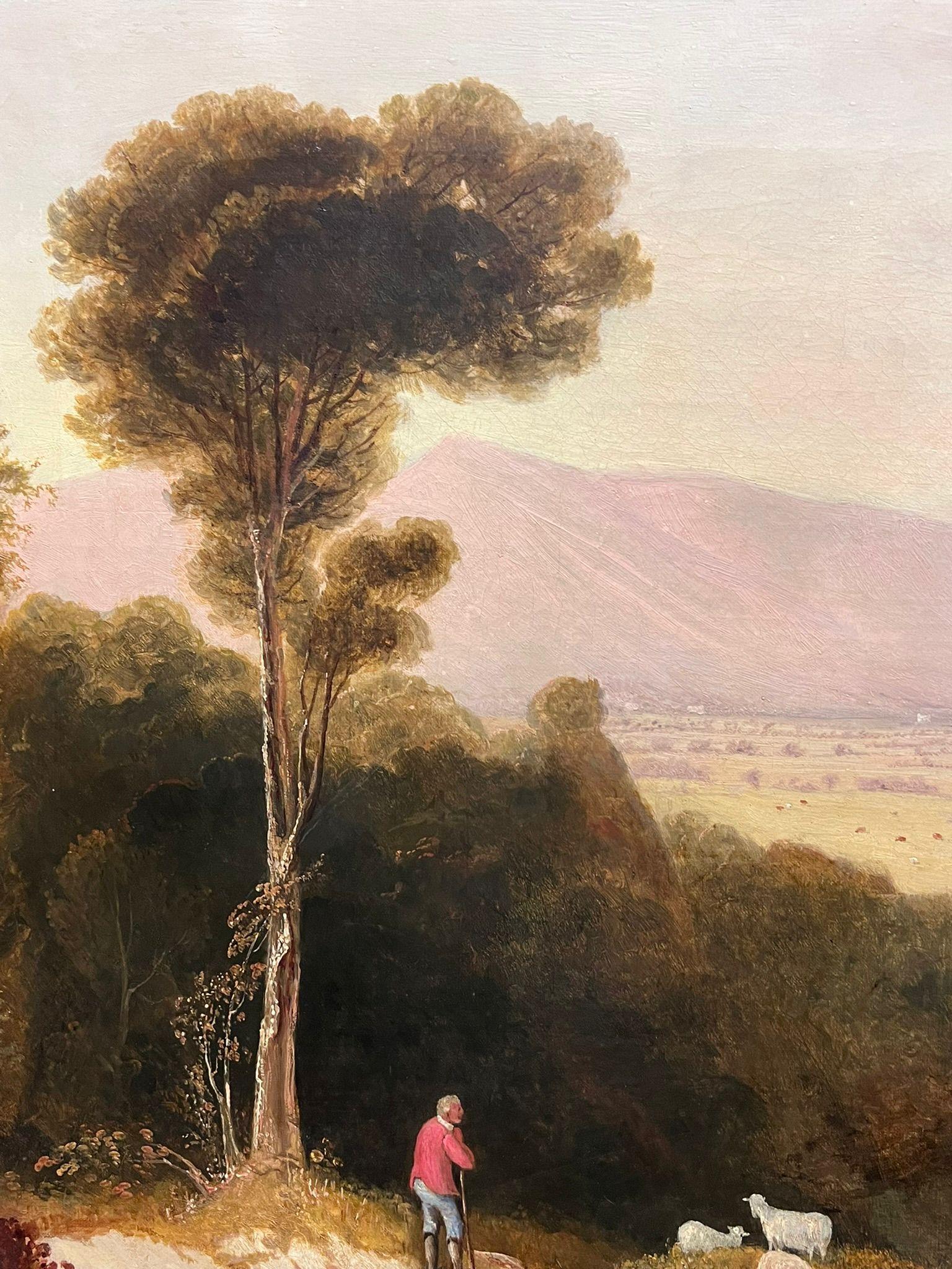 Figures before Far Reaching View
attributed to William Alfred Delamotte (English, 1775-1863)
oil on canvas, unframed
canvas : 24 x 36 inches
provenance: private collection, England
condition: very good and sound condition 