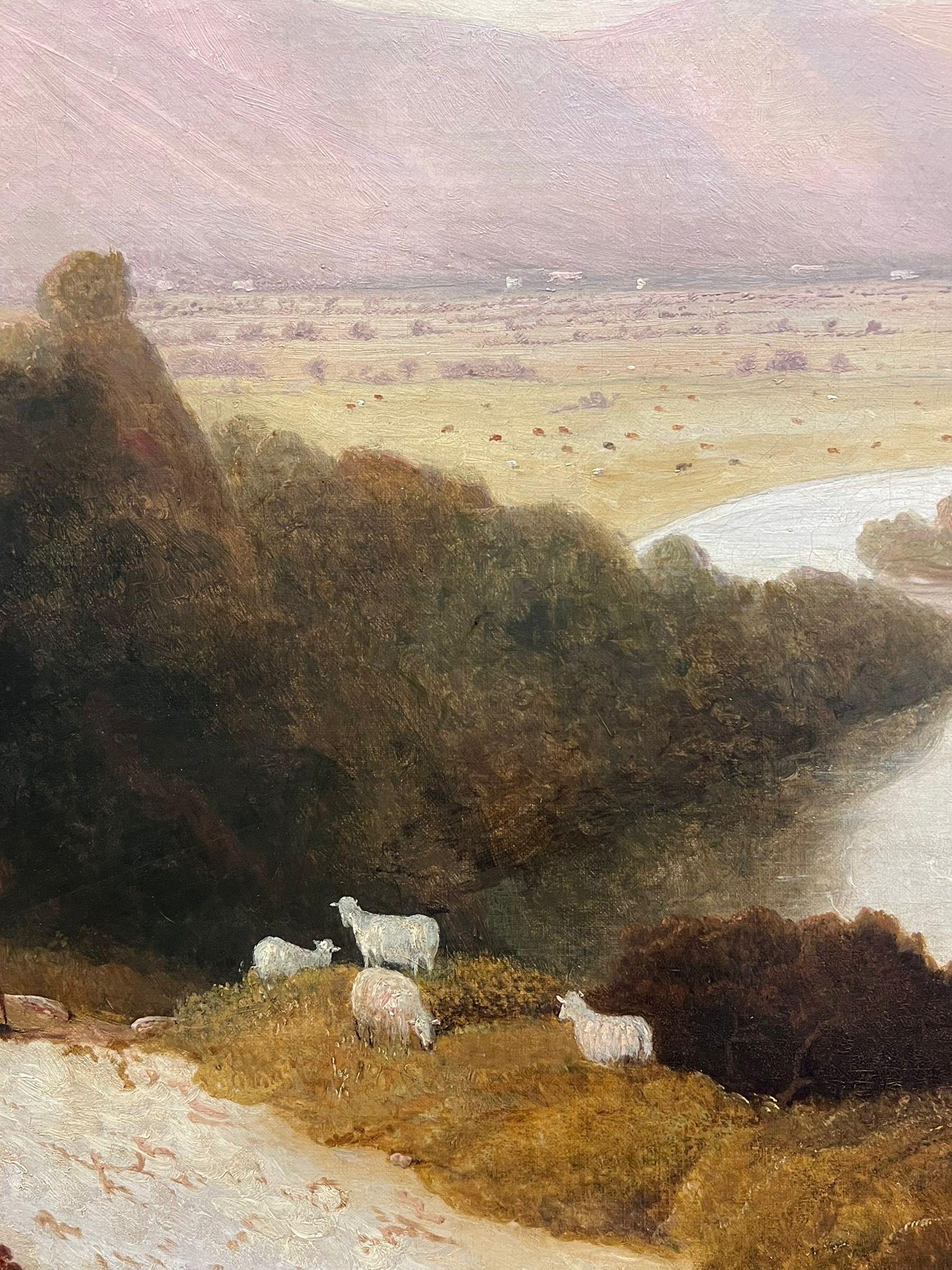Les chiffres avant la vue d'ensemble
attribué à William Alfred Delamotte (anglais, 1775-1863)
huile sur toile, non encadrée
toile : 24 x 36 pouces
provenance : collection privée, Angleterre
état : très bon et sain 