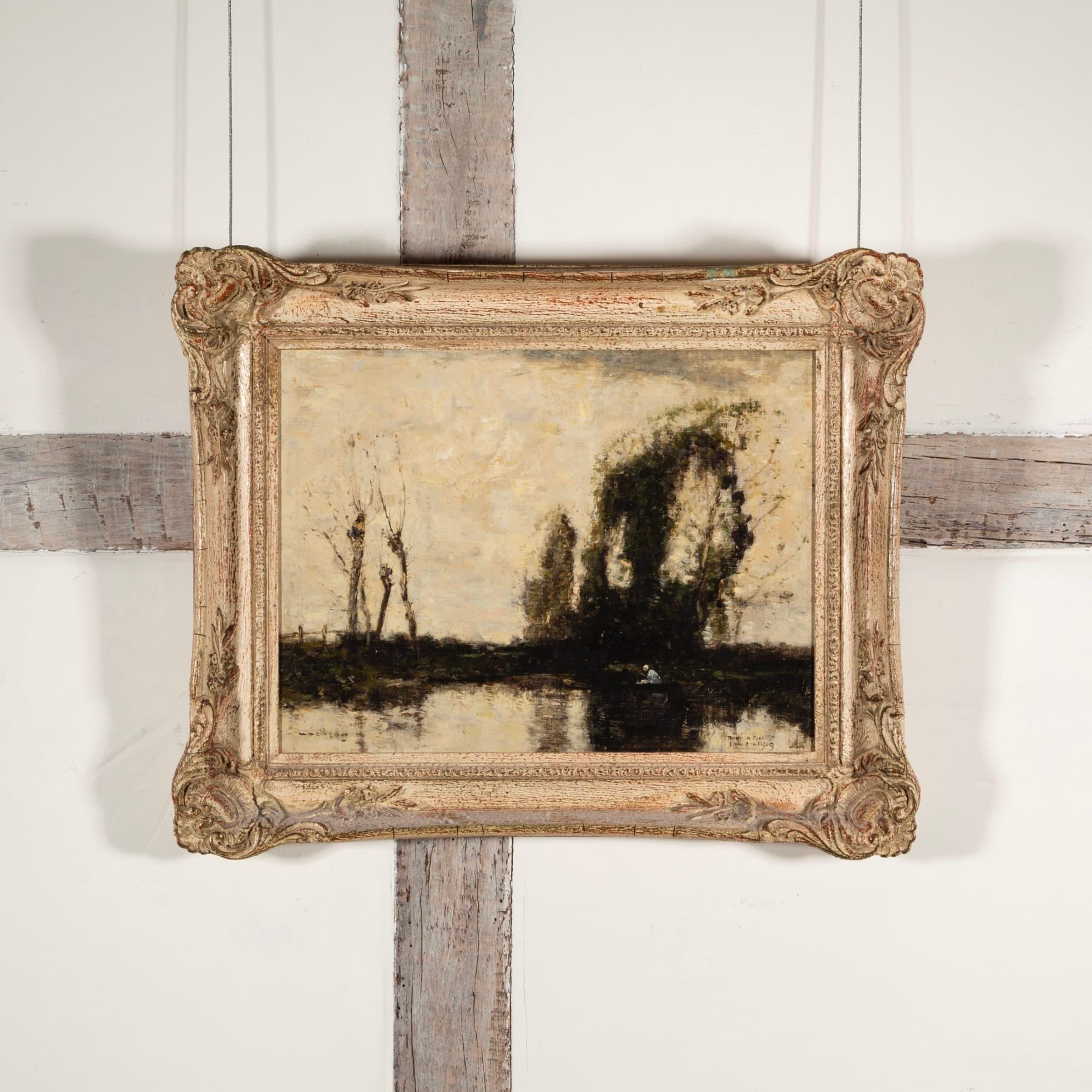 Quiet Waters, Oil on Panel Painting by William Alfred Gibson, 1919 For Sale 1
