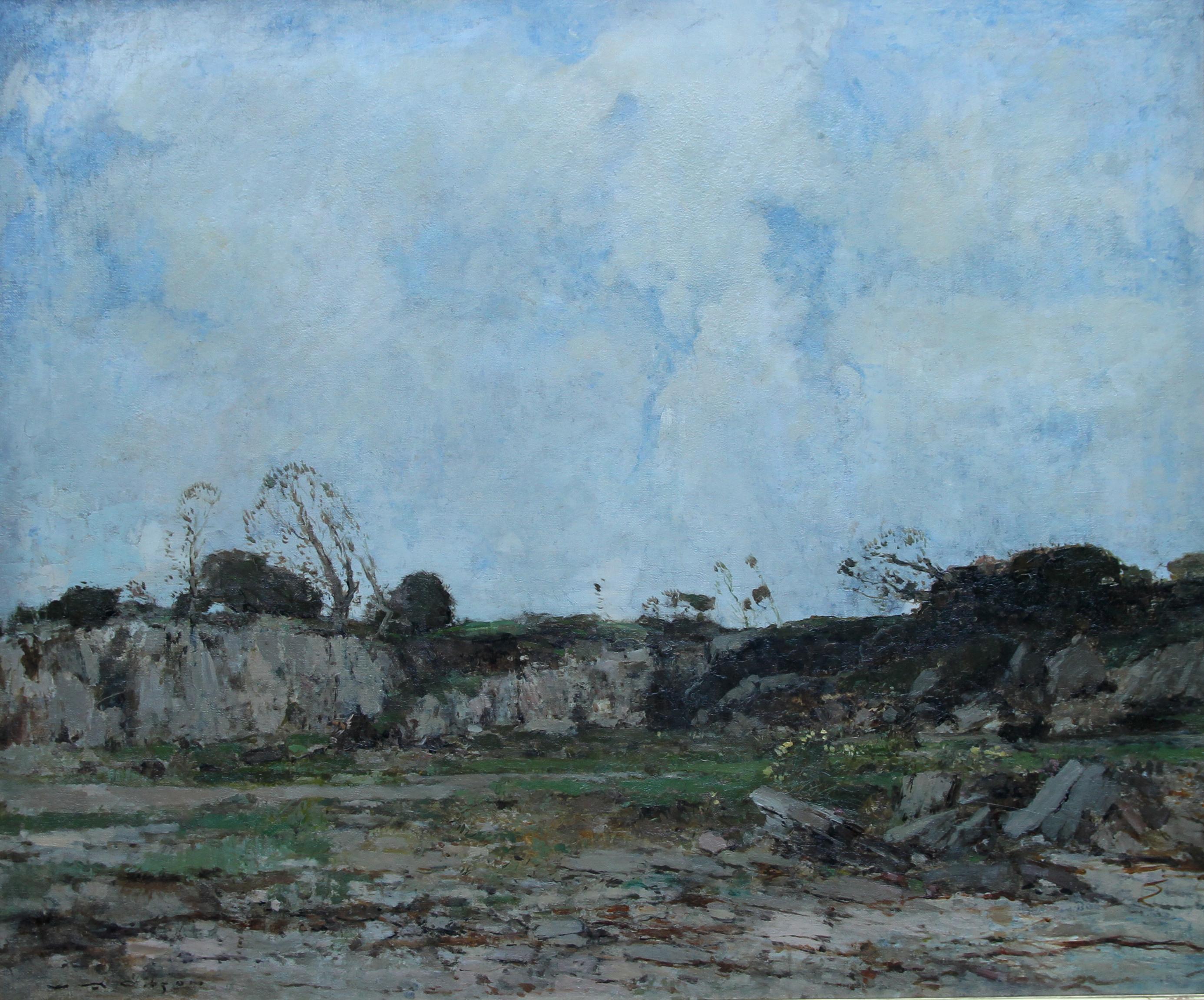 The Quary - Scottish 1910 art Impressionist landscape oil painting Scotland 2