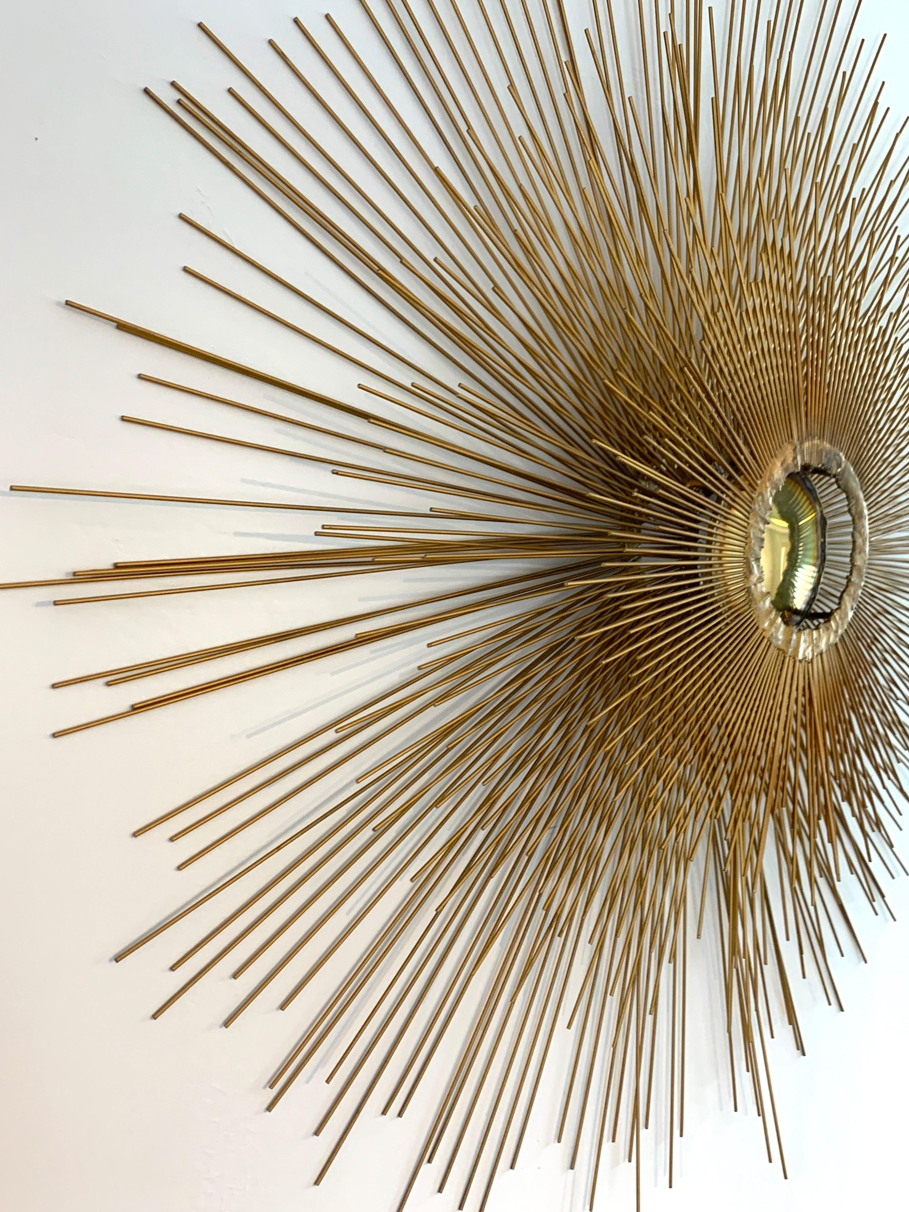 North American William and Bruce Friedle Bronze Sunburst Wall Sculpture