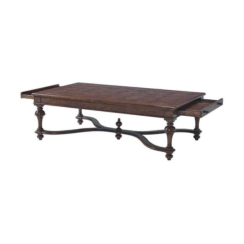 Contemporary William and Mary Antiqued Coffee Table For Sale
