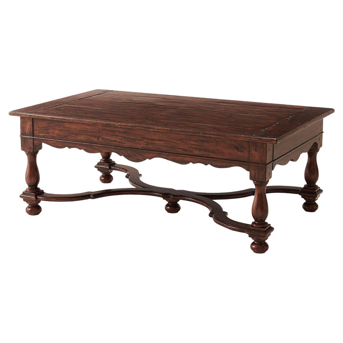 William and Mary Antiqued Coffee Table For Sale