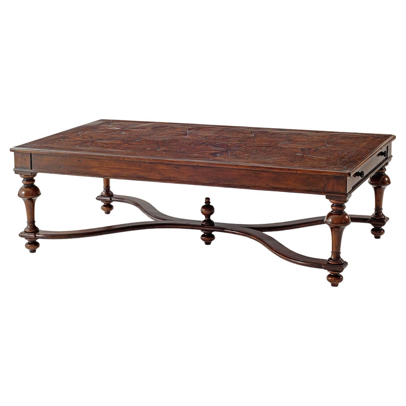 William and Mary Antiqued Coffee Table For Sale