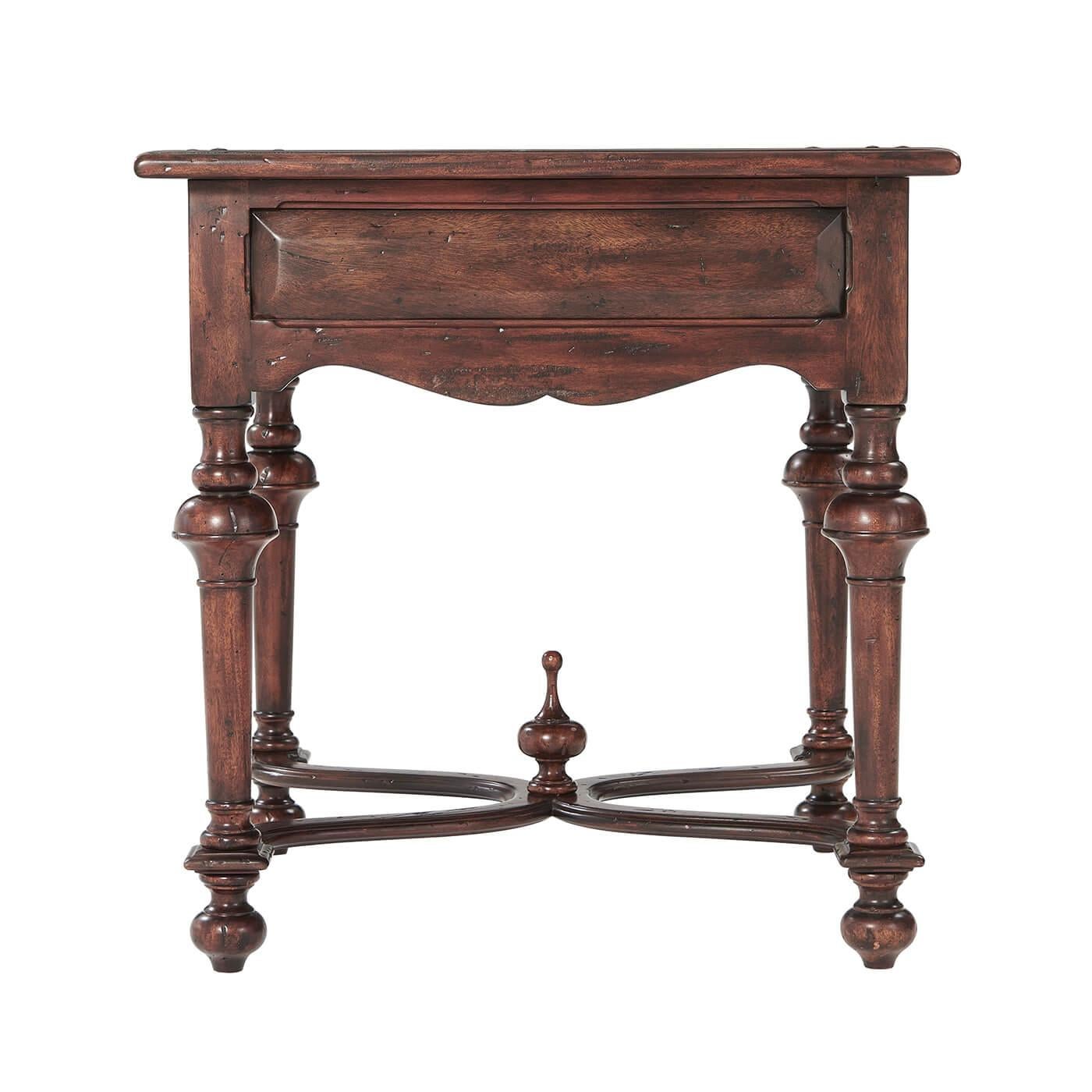 Contemporary William and Mary Antiqued End Table For Sale
