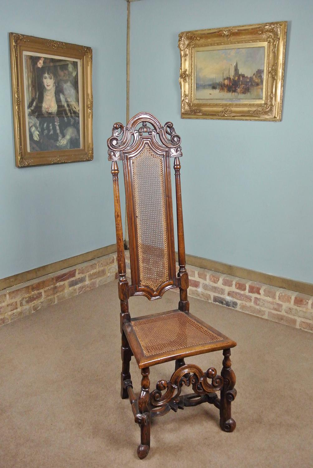 William and Mary Baroque Walnut Chair c.1690 In Good Condition In Heathfield, GB