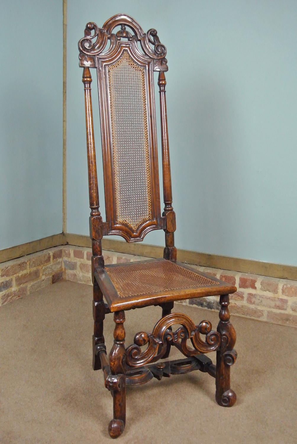 18th Century and Earlier William and Mary Baroque Walnut Chair c.1690