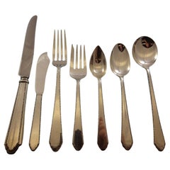 William and Mary by Lunt Sterling Silver Flatware Set 8 Service 56 Pieces