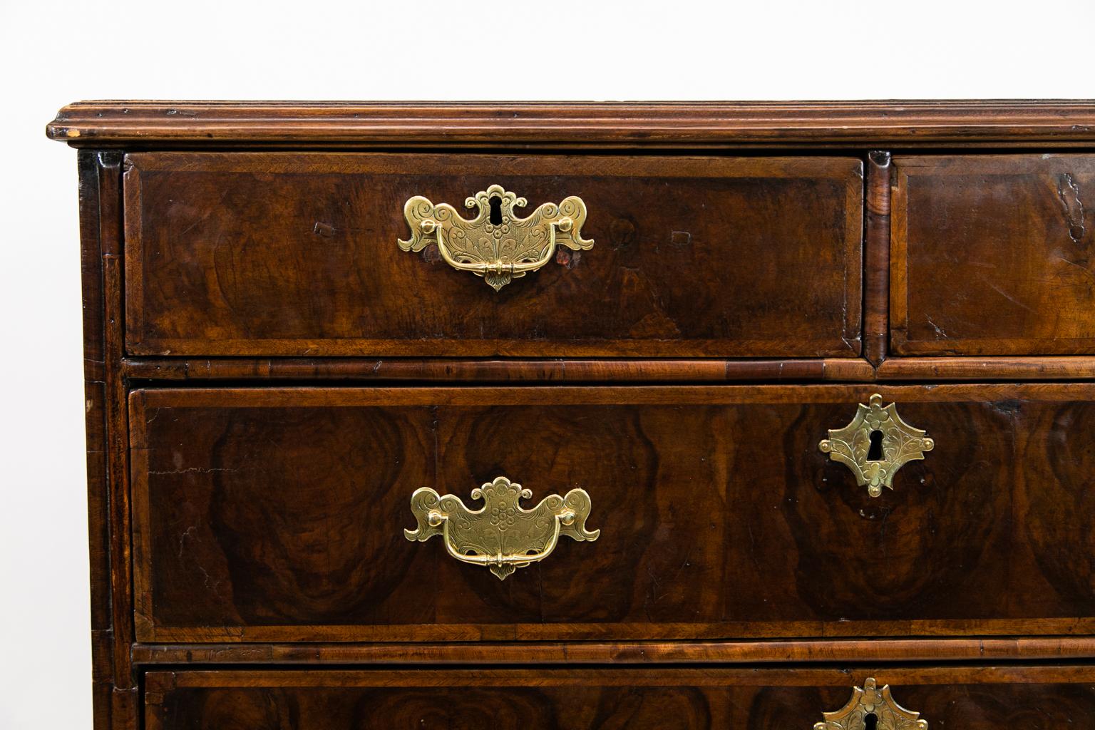 English William and Mary Five Drawer Chest