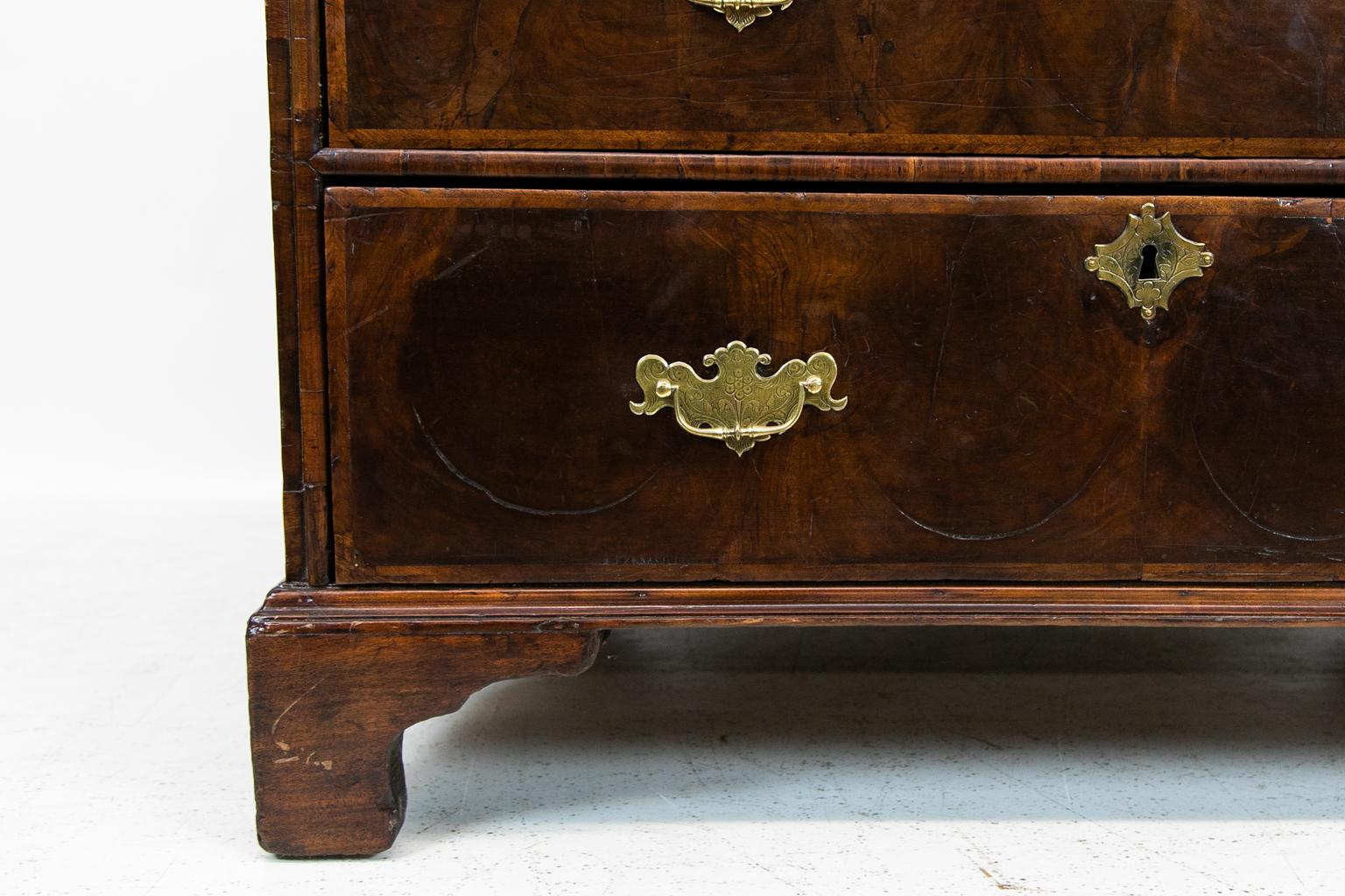 Veneer William and Mary Five Drawer Chest