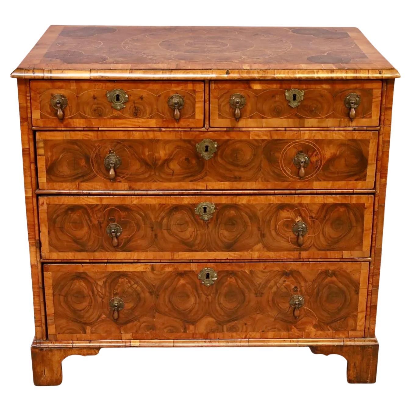 William And Mary Inlaid Oyster Veneered Chest 5