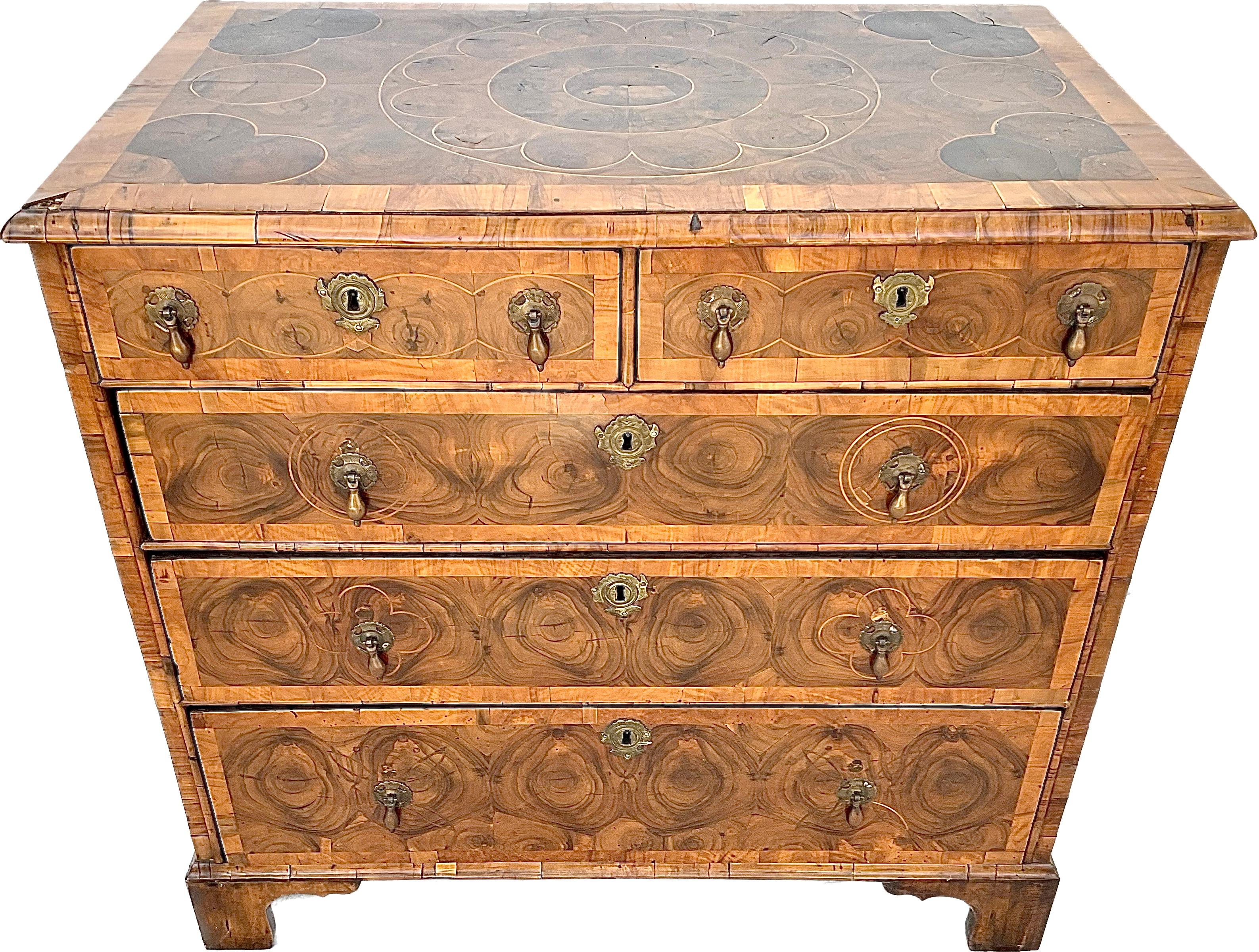 William and Mary William And Mary Inlaid Oyster Veneered Chest