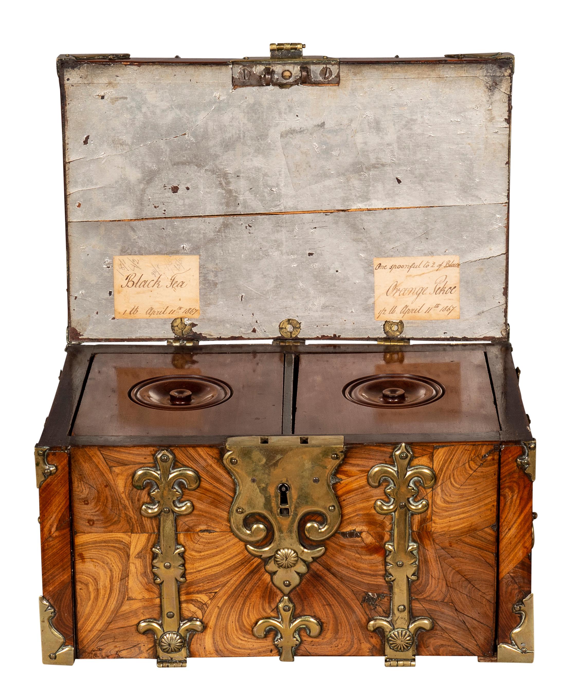 William and Mary Kingwood Strong Box or Coffre Fort Converted to a Teacaddy For Sale 11