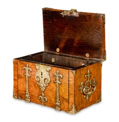 William and Mary Kingwood Veneered and Gilt Brass Bound Strongbox