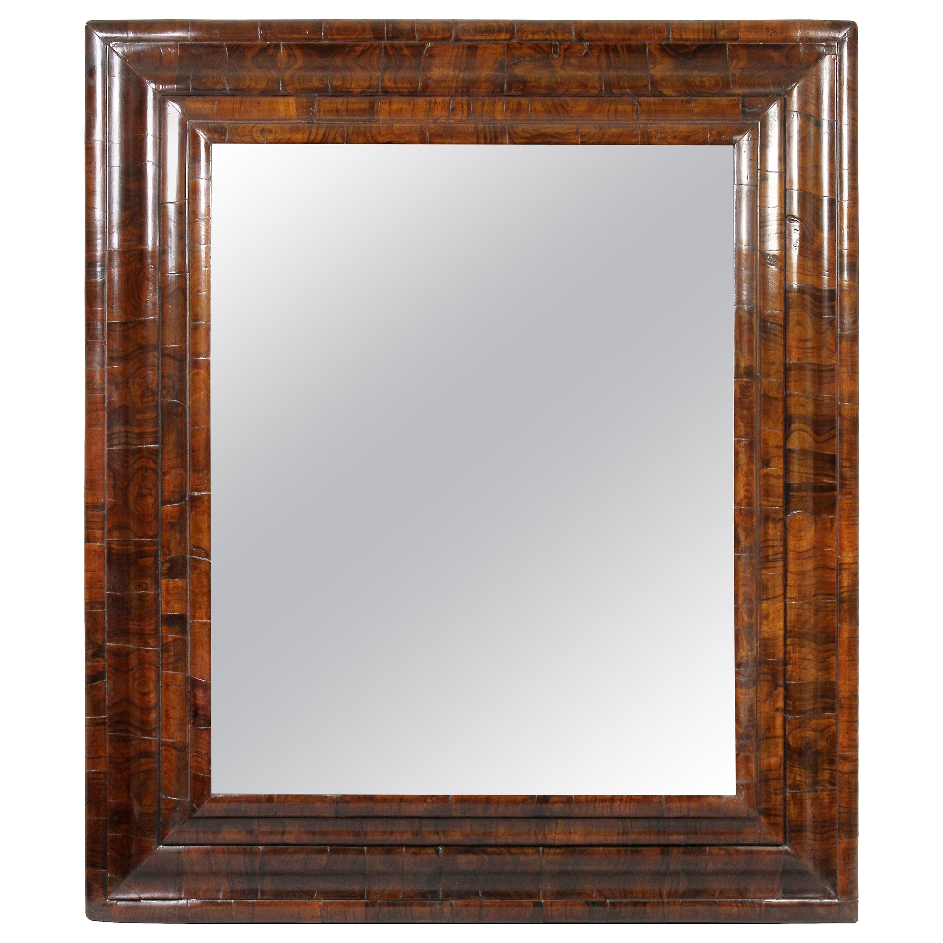 William and Mary Laburnum Wood Cushion Frame Mirror