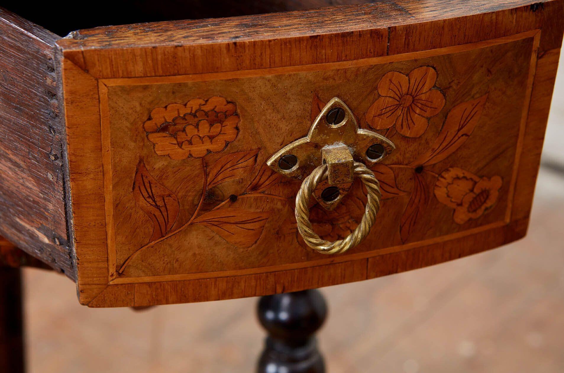 William and Mary Marquetry Card Table For Sale 10