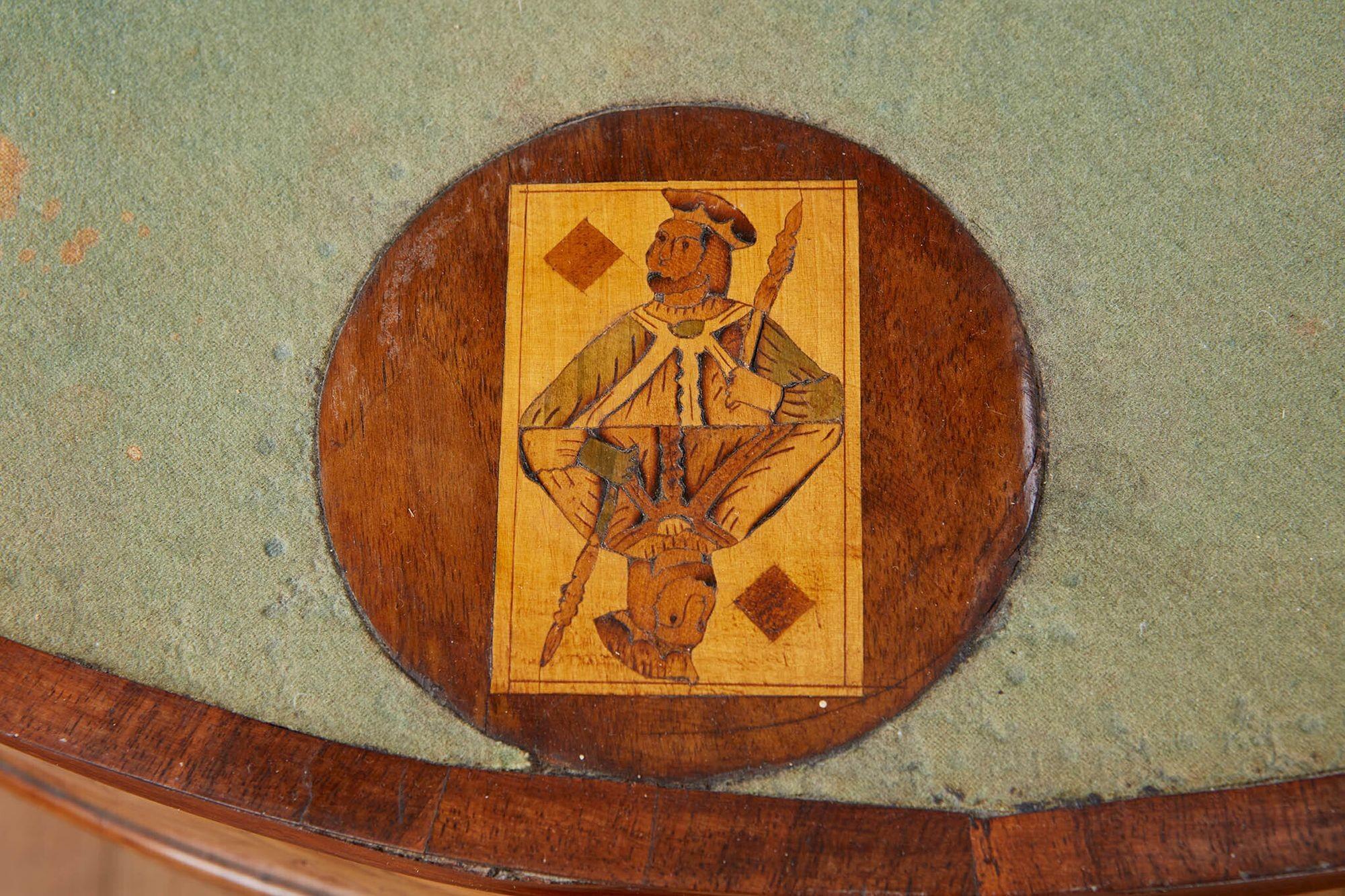 Walnut William and Mary Marquetry Card Table For Sale