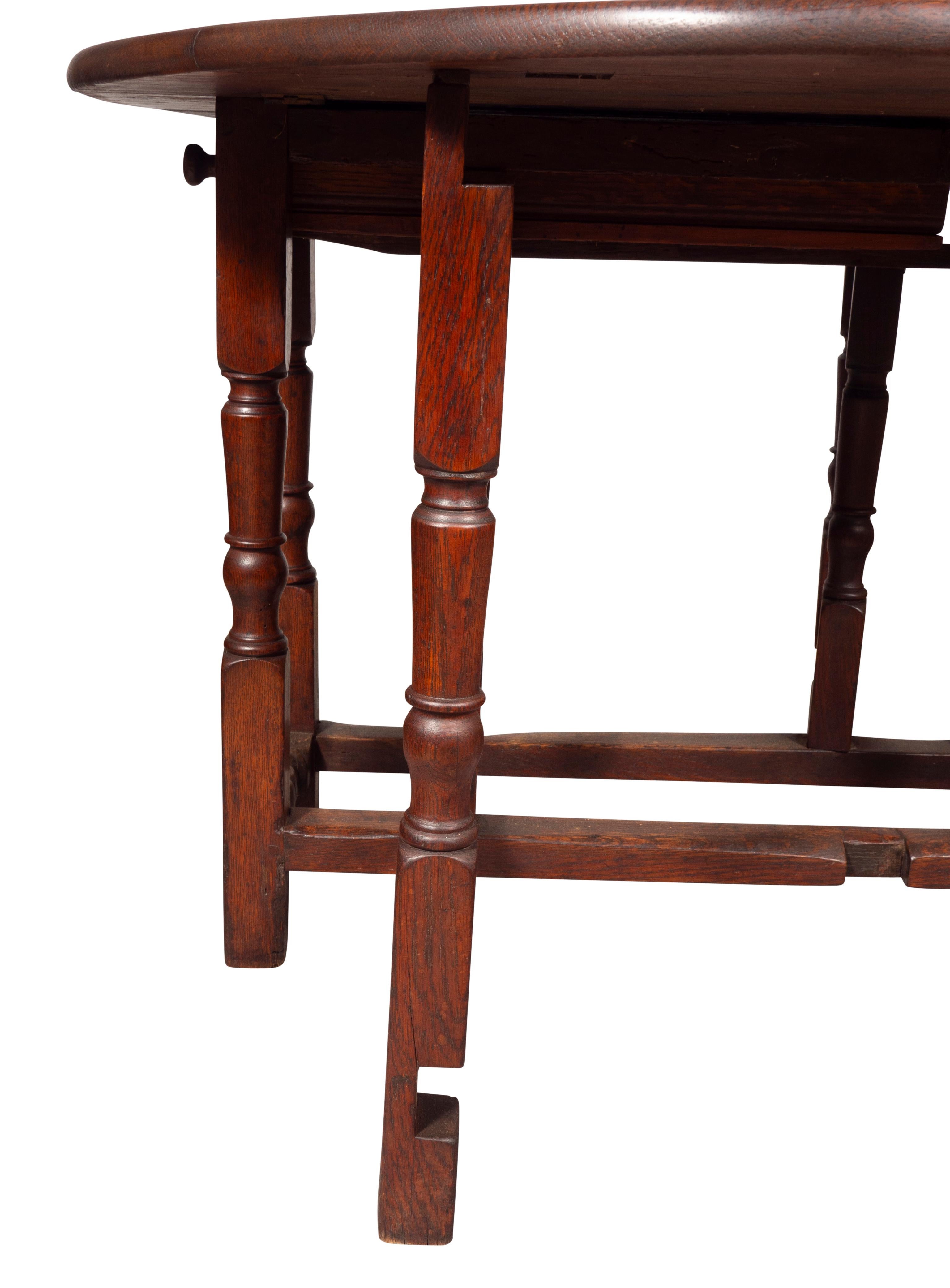 William And Mary Oak Gateleg Table For Sale 4