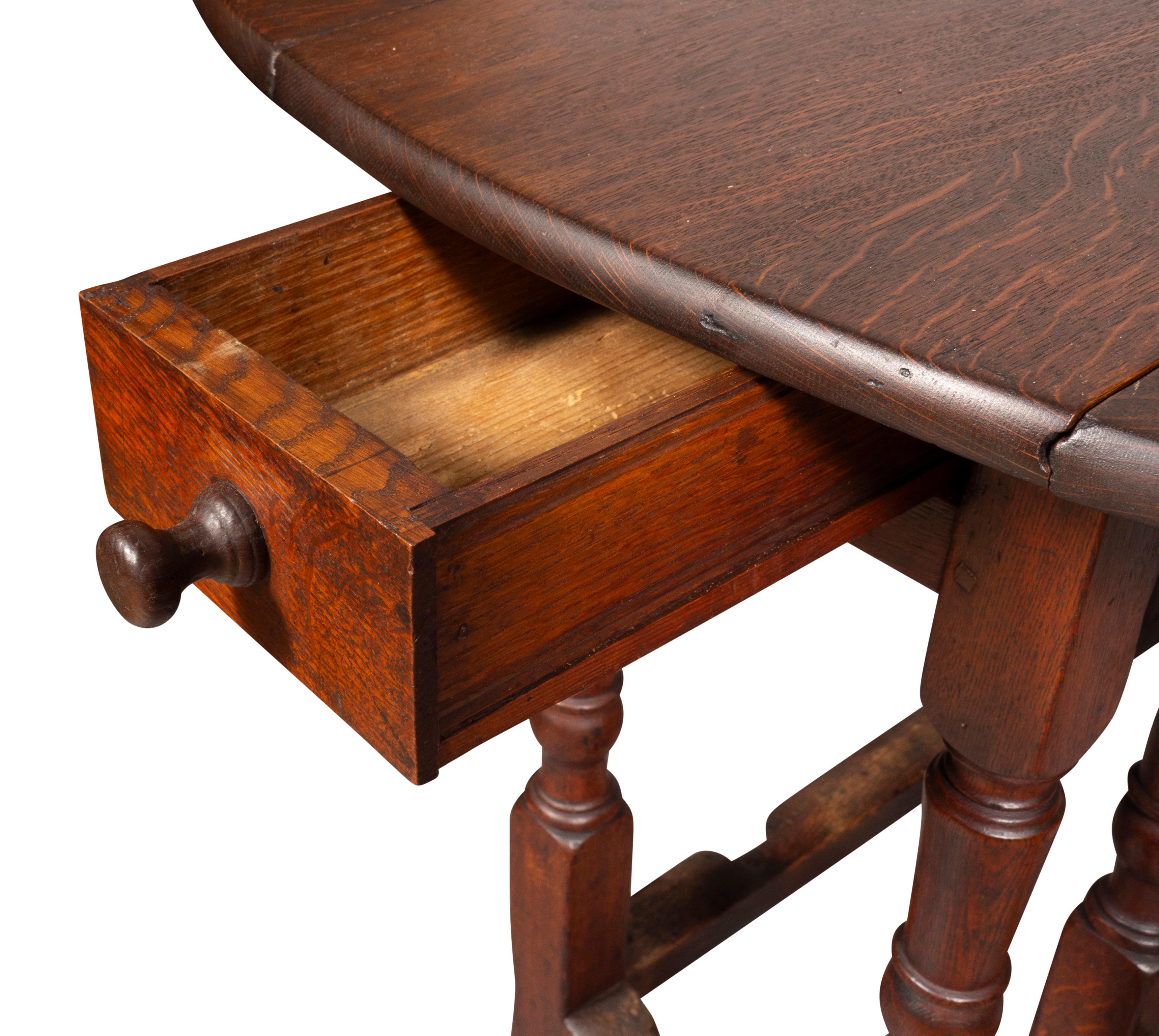 William And Mary Oak Gateleg Table For Sale 5