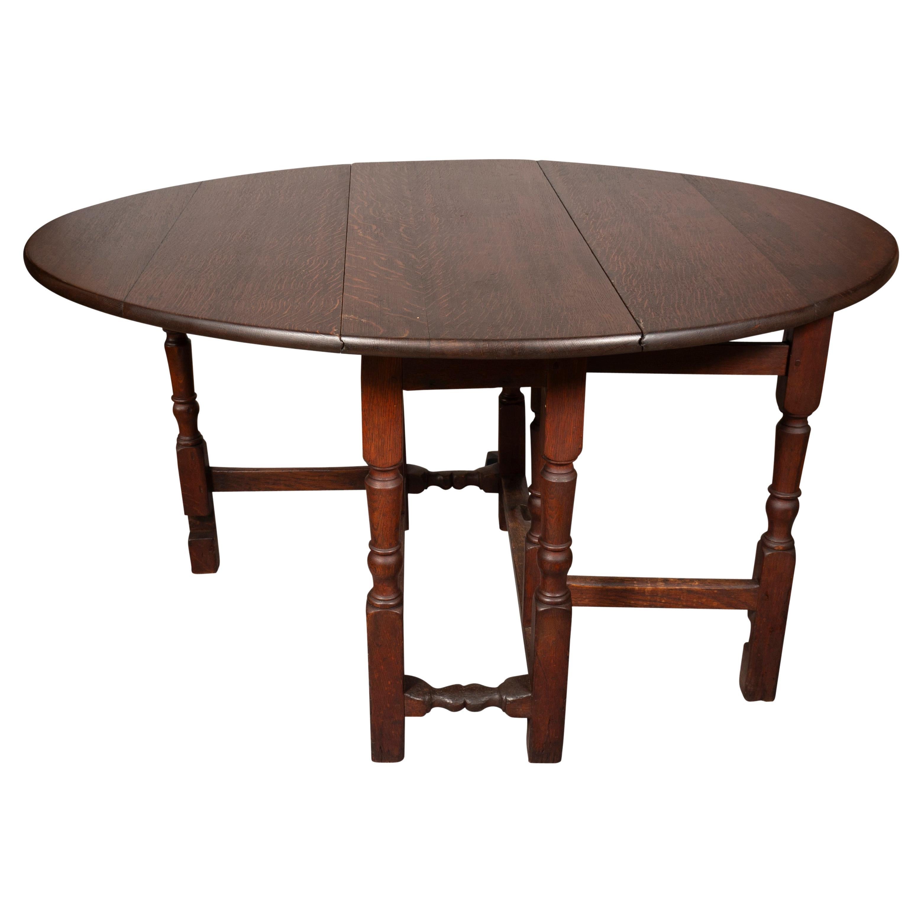 William And Mary Oak Gateleg Table For Sale