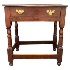 Antique William And Mary Oak Tavern Table