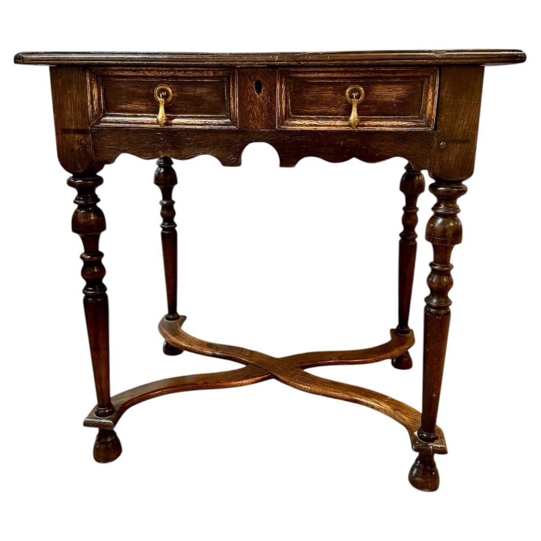 17th Century William and Mary Oak Writing Table, c. 1690-1700 For Sale