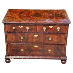William And Mary Oyster Burl Walnut Chest Of Drawers