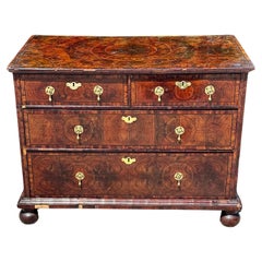 William And Mary Oyster Burl Walnut Chest Of Drawers