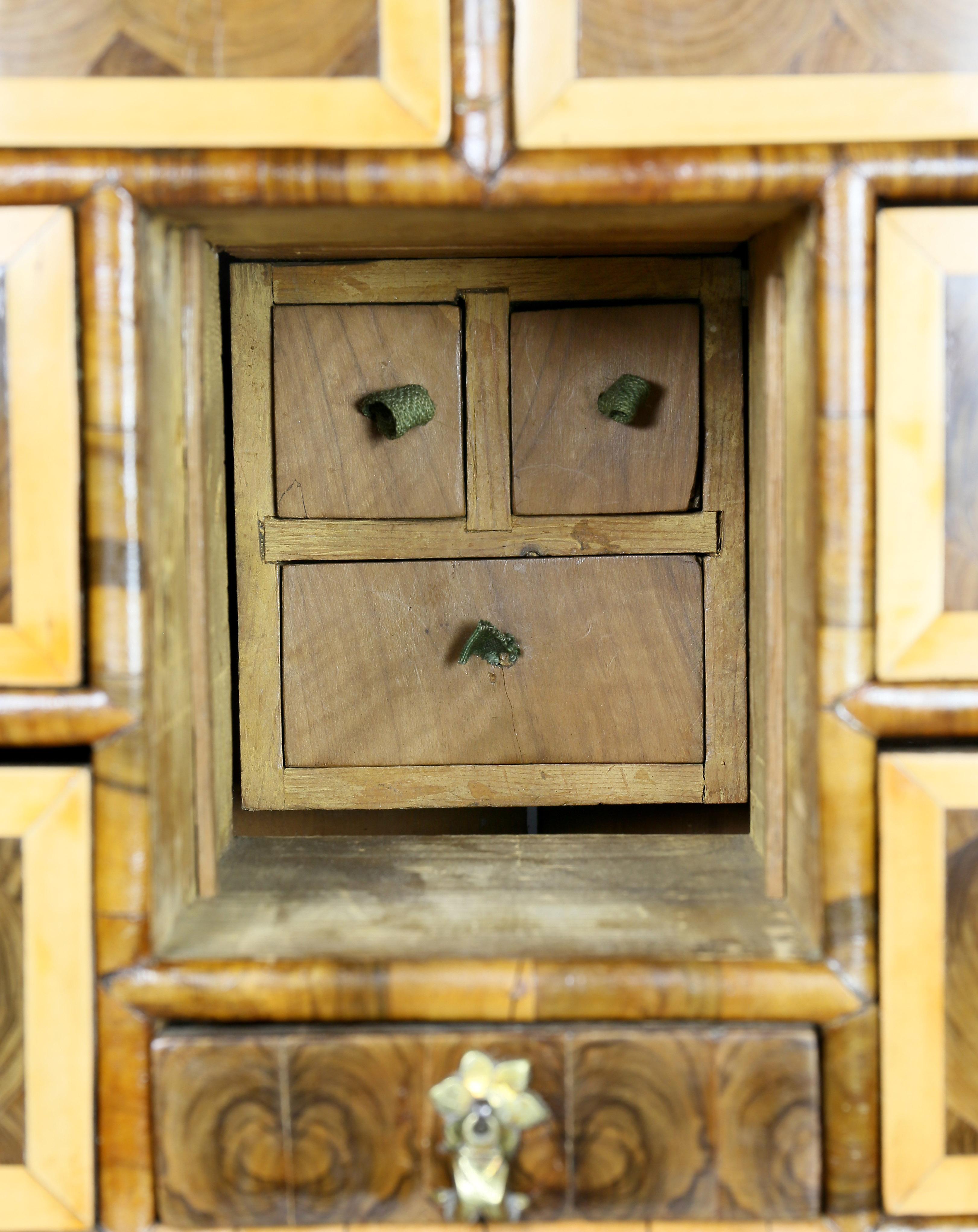 Other William and Mary Oyster Veneer Cabinet on Stand