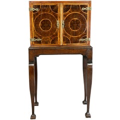William and Mary Oyster Veneer Cabinet on Stand