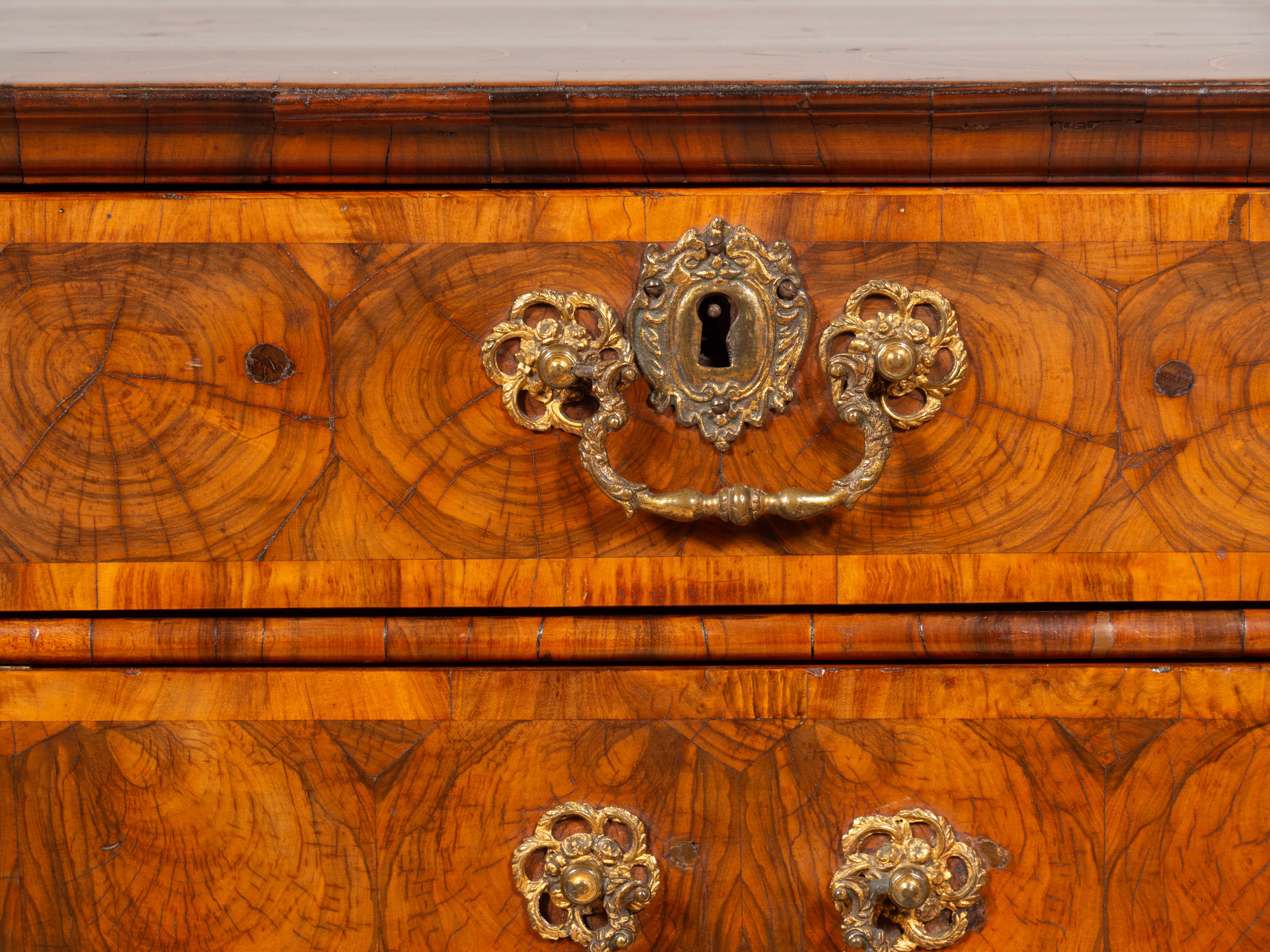 William and Mary Oyster Veneer Chest of Drawers 4