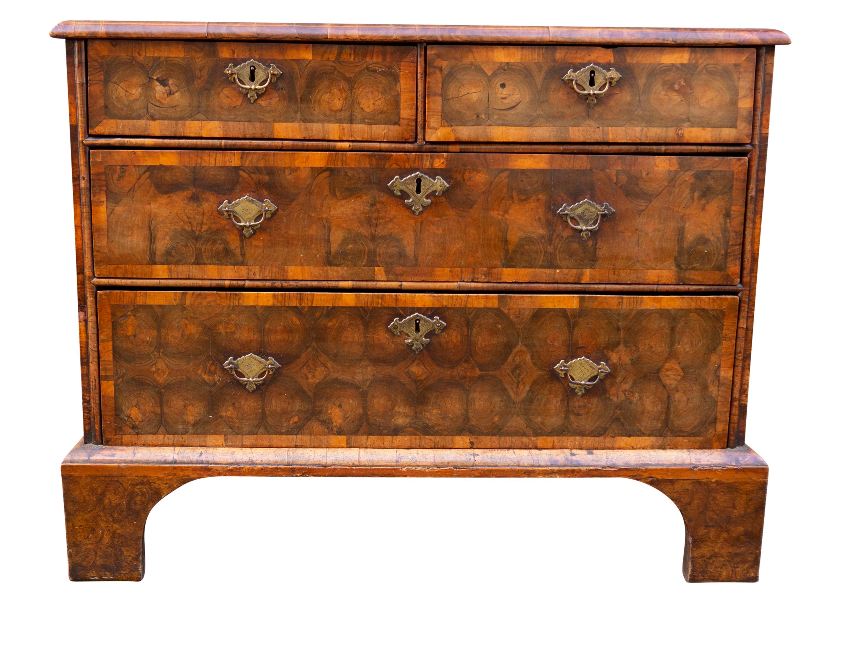 William and Mary Oyster Veneer Chest of Drawers 5
